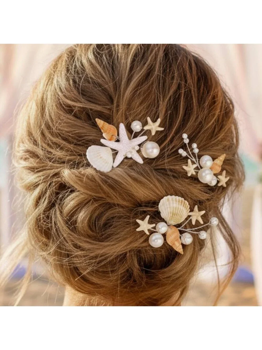 Mermaid Starfish Hair Pins Set - Pearl & Shell Hair Accessories for Women